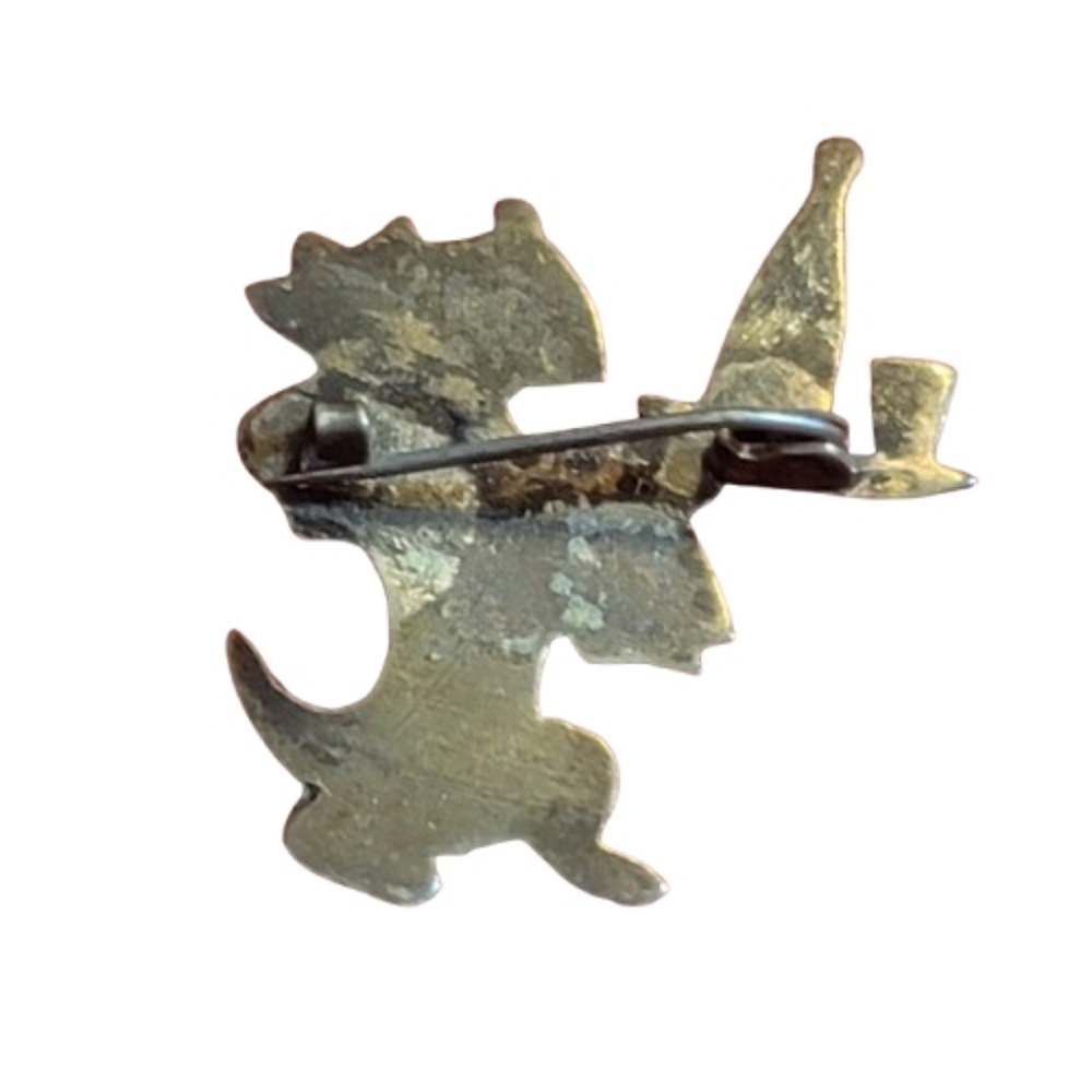 Vintage Scottish Thistle Sword Brooch Silver Tone Purple Stone Pin - Picture 2 of 3
